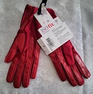 Isotoner Ladies  partly leather Gloves